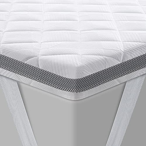 BedStory Gel Topper 100x200cm H3/H4 aus 7,5 cm Höhe Kaltschaumkern, atmungsaktive 3D-Netz Bezug, Bequeme Matratzentopper für Boxspringbett und unbequemem Betten Schlafsofa