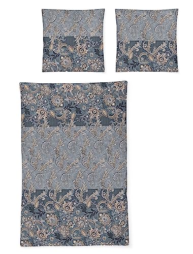 Irisette Mako-Satin Bettwäsche Set Sky 8436 blau 135 x 200 cm + 1 x Kissenbezug 80 x 80 cm