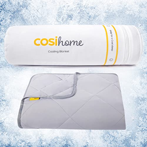 Cosi Home Premium Kühldecke - Sommerdecke mit Q-Max0.4 Kühlfasern - Atmungsaktive Bettdecke, Kuscheldecke & Sofadecke gegen Nachtschweiß - Kühlende Decke Grau - 150 x 200 cm