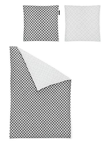Irisette Essential Mako-Satin Bettwäsche Bea grafit, 1 Bettbezug 155 x 220 cm + 1 Kissenbezug 80 x 80 cm