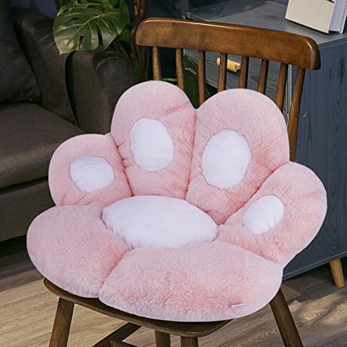 FakeFace Katze Pfot Rückenkissen Sitzkissen Cute Cat Paw Stuhlkissen Sitzkissen Plüsch Komfort Sitzpolster Büro Lazy Warm Sitzkissen Bett Tatami Bodenkissen für Home Office, Pink