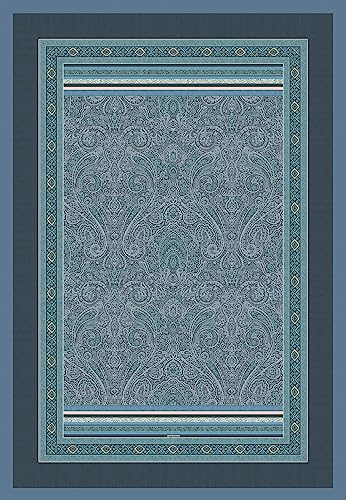 Bassetti Maser Plaid aus 100% Baumwolle in der Farbe Azurblau B1, Maße: 135x190 cm - 9326031