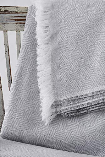Textil-home Bettüberwurf, Mehrzweck/Plaid 180 x 285cm Dante - Eignet Sich als Sofaüberwurf und auch als Tagesdecke. Perlenfarbe