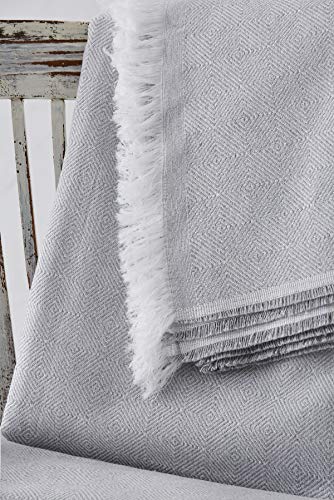 Textil-home Bettüberwurf, Mehrzweck/Plaid 230 x 285cm DANTE - Eignet sich als Sofaüberwurf und auch als Tagesdecke. Perlenfarbe