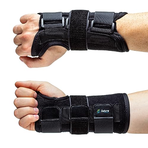 Karpaltunnel Handgelenkstütze mit Metallschiene-Stabilisator - Zur Linderung von Tendinitis Arthritis Schmerzen im Karpaltunnel - Kürzere Erholungszeit für Männer Frauen - Rechte Hand (L/XL)