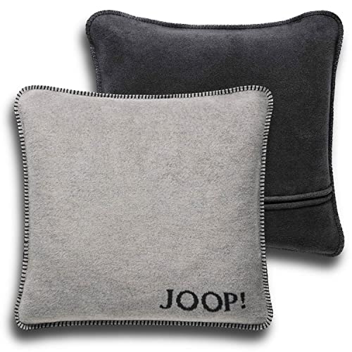 Joop! Kissenhülle Uni Doubleface Ash-Anthrazit Baumwolle Polyacryl, Maße: 50cm x 50cm, 739469