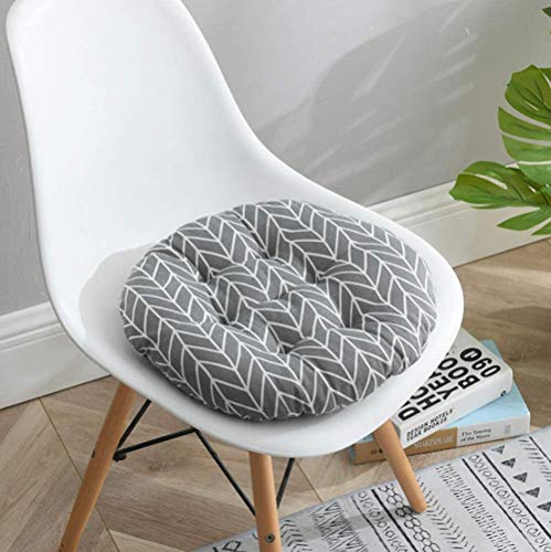 homeyuser 2 gepolsterte Sitzkissen für Stuhl, Sitzkissen, rund, für Esszimmer, Garten, Küche, Büro, 40 cm (grau 2)