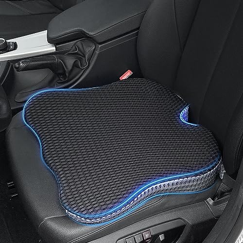 Qutool Autositzkissen,keilkissen Auto,Ergonomisches Sitzkissen für Auto sitzkissen Auto Sitzkeilkissen für Auto Fahrersitz Sitzkissen für Auto, Memory Foam Autositzauflage (Schwarz)