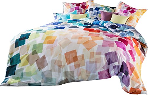 ESTELLA Mako-Satin Bettwäsche Puzzle Multicolor 1 Bettbezug 200 x 220 cm + 2 Kissenbezüge 80 x 80 cm