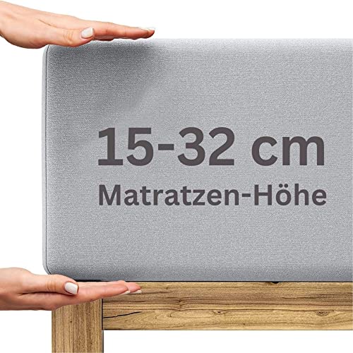 Boxspringbett Spannbettlaken 200x220 cm bis 32 cm Matratzenhöhe 100% Baumwolle | Spannbetttuch 180x200 cm | 200x200 cm | 200x220 cm für hohe Matratze, Boxspringbett und Wasserbetten