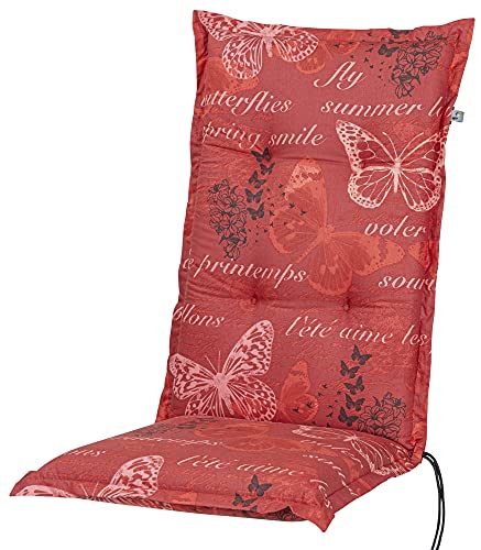 Kettler Polen KETTtex 2386 Auflage Hochlehner Bali rot Schmetterlinge 120x49x8 cm Sitzpolster