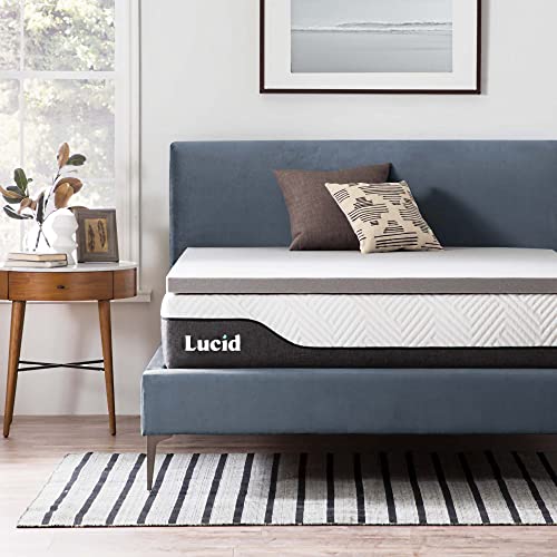 LUCID Memory Foam Matratzen Topper 120x190cm mit Bambuskohle, 5 cm dicke Matratzenauflage 120 x 190 cm, Grau