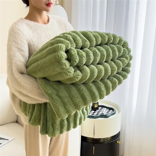 Luofanfei Wohndecke Grün Tagesdecke Schlafzimmer Sofaüberwurf Plüsch Fleece Decke Modern Natürlich Tiere Muster Sofa überwurf 180x200 cm