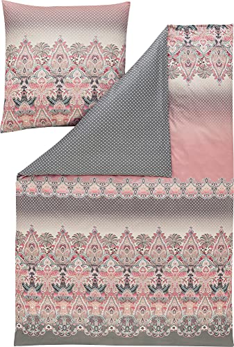 ESTELLA Mako Interlock Jersey Bettwäsche Jandra rosa 1 Bettbezug 155 x 200 cm + 1 Kissenbezug 80 x 80 cm