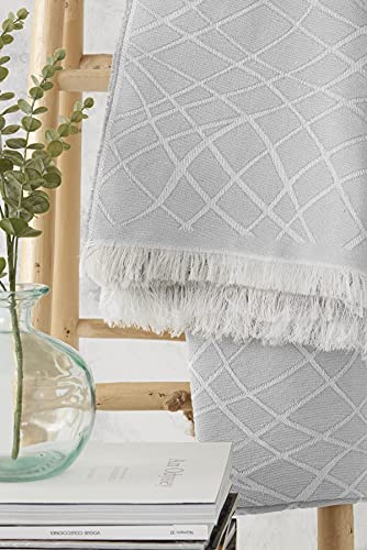 Textil-home Bettüberwurf, Mehrzweck/Plaid 180 x 285cm Martina - Eignet Sich als Sofaüberwurf und auch als Tagesdecke. Perlenfarbe