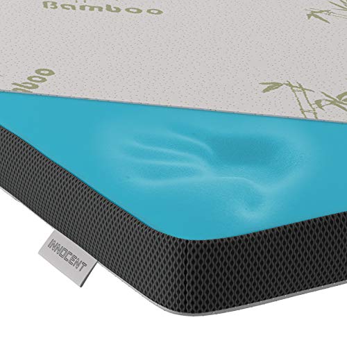 INNOCENT® Gel-Schaum Bambus Topper 140 x 200 cm | 3D-Air-Flow | Viskoelastische Matratzenauflagen 5cm Höhe | Memory Foam Matratzenschoner | für Matratzen & Boxspringbett gegen Rückenschmerzen