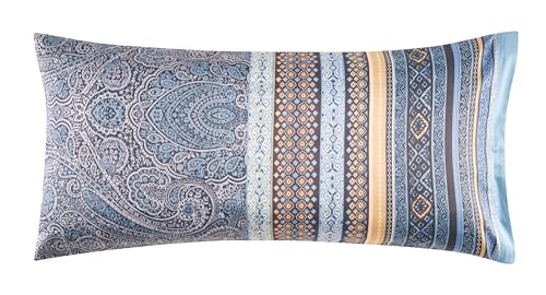 Bassetti Maser Kissenhülle zu Bettwäsche aus 100% Baumwollsatin in der Farbe Azurblau B1, Maße: 40x80 cm - 9325887