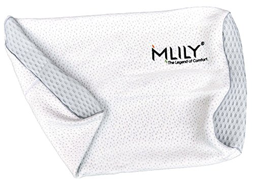 Mlily Ersatz-Kissenbezug für Orthopädisches Nackenstützkissen Von Ebitop-Kissen Aus Viscoelastischem Gelschaum (Memory Foam) In Weiß, Einstellbare, 60x35x13cm