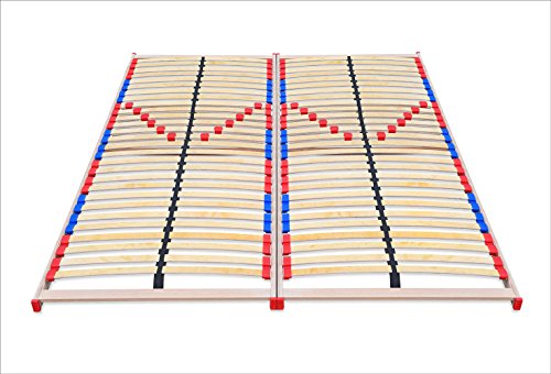 ECOFORM Lattenrost mit Härtegradregulierung + BEWEGLICH-ELASTISCHEN Duo-Kappen 140/160/180/200cm x 200cm - vom Hersteller (160 x 200 cm)