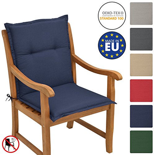 Beautissu Niedriglehner Auflage Loft NL 100x50x6cm Sitzkissen Niederlehner Stuhlkissen Schaumkern-Füllung Dunkel-Blau & weitere Farben