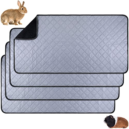 4 Pack Meerschweinchen Käfig Einlage Waschbare Welpen Unterlagen Wiederverwendbare Trainingsunterlagen PIPI Matte für Meerschweinchen Hamster Kleintiere (35 x 71 cm)