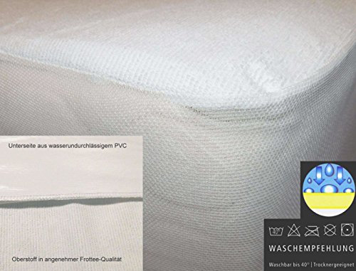 heimtexland Comfort Matratzenschoner Hygiene Matratzenauflage wasserdicht - starker Schutz bei Inkontinenz - 200 x 90 cm - hautsympathisch 80% Baumwolle - Frottee Bettbezug Schonbezug Typ310