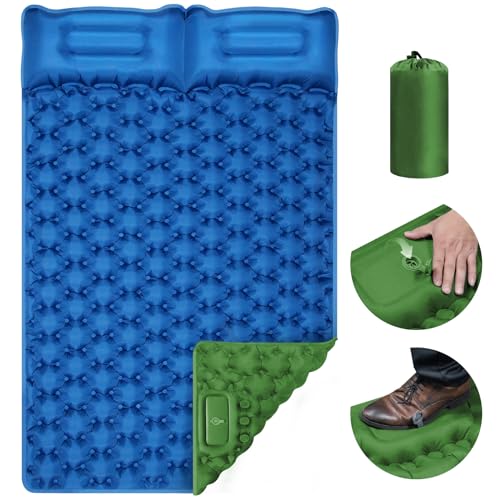 Camping Isomatte Selbstaufblasend Aufblasbare Luftmatratze für Outdoor, Ultraleichte Selbstaufblasbare Matratzen, Klappbar Liegematte für Reise, Wandern, Strand und Backpacking 196*125*9cm(Doppelt)