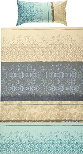 Erwin Müller Bettwäsche Mako-Satin Mint-Silber Größe 135x200 cm (40x80 cm)