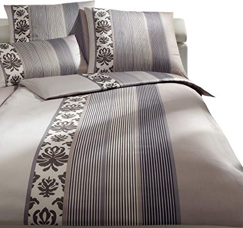 Joop! Bettwäsche Ornament Stripe Mako-Satin Graphit Größe 135x200 cm (40x80 cm)