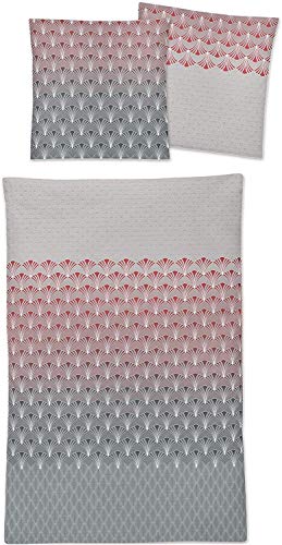 Irisette Mako-Satin Bettwäsche Set Bettwäsche 2 teilig Bettbezug 135 x 200 cm Kopfkissenbezug 80 x 80 cm EOS 8293-60 rot