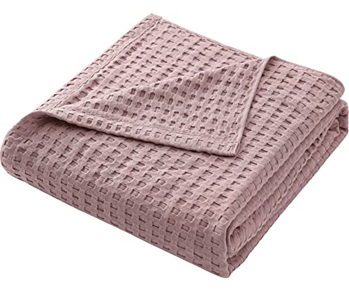 Hayisugal Tagesdecke 100% Baumwolle Waffelpique Kuscheldecke Flauschige Wohndecke soft Sommerdecke Waffeloptik Luftige Baumwolldecke als Bett Überwurf, Sofa Couch Decke, Rosa, 150 x 200cm