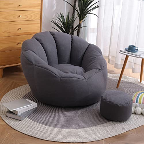 CSstone Bean Bag Sitzkissen Sessel Bodenkissen Aufbewahrungstasche Wohnzimmer Garten (Nur Cover) Hocker Kinder Sitzsäcke Möbel Kissen Sofa,Dark Gray