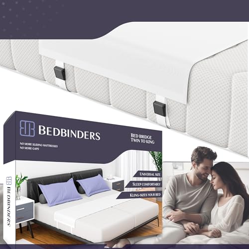 BEDBINDERS | Liebesbrücke für Matratzen, Matratzenkeil, Ritzenfüller, Matratzenverbinder & Bettritzenfüller | Bettbrücke, Besucherritzenfüller & Matratzenhalter Gegen Verrutschen (140/180 cm)