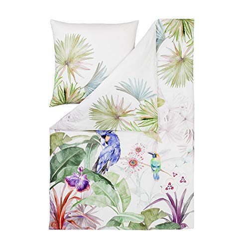 ESTELLA Mako-Satin Bettwäsche Jungle Multicolor 1 Bettbezug 135 x 200 cm + 1 Kissenbezug 80 x 80 cm
