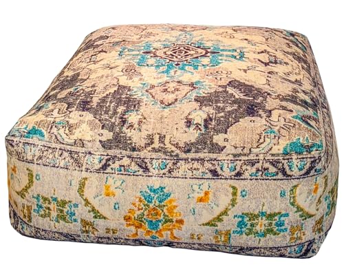 Bodenkissen XXL Grau XXL Orientalische Bodenkissen Für Meditation, Yoga Und Boho Chic Marokkanische Deko Für Wohnzimmer Orientalische Sitzecke 100% Baumwolle Ungefüllt 60X20Cm