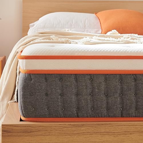 IYEE NATURE King-Matratze, 25,4 cm Hybrid-Matratze, Kingsize-Bett mit Komfortschaum und einzeln verpackter Taschenfederkernmatratze, mittelfeste Memory-Foam-Matratze (150 x 190 x 25 cm)