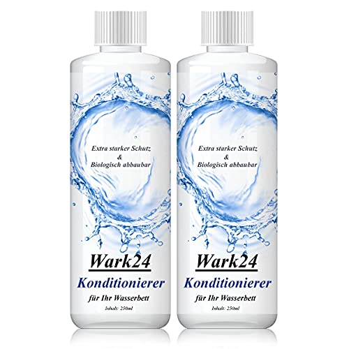 Wark24 Wasserbett Konditionierer Conditioner 250ml - Extra starker Schutz - 20% Wirkstoffgehalt - Biologisch abbaubar - bekämpft wirksam Bakterien, Pilze, Hefen sowie Algen (2er Pack)