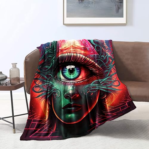 CHTLIFQ Decke, ultraweich, 3D Flanell Überwurf, Farbe Pupille, Sofa Bett Überwürfe, weicher Samt, leicht, für alle Jahreszeiten, für Erwachsene und Kinder, 150 x 200 cm, Flanell