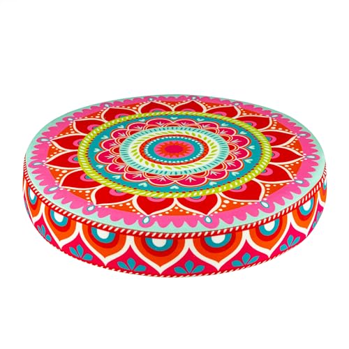 Bine Brändle - Bunte Sitzkissen - Rund 38 x 6 cm - Riesige Auswahl - Mandalas - Blüten - Seerosen - Regenbogen - Kissen für Wohnräume und Garten - Kinder Bodenkissen