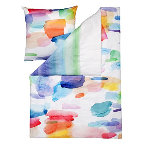 ESTELLA Mako-Satin Wendebettwäsche Splash Multicolor 1 Bettbezug 200 x 220 cm + 2 Kissenbezüge 80 x 80 cm