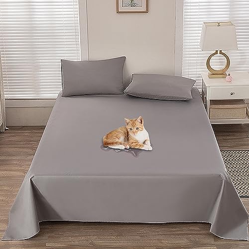 Wasserdichter Tagesdecke, Atmungsaktive Bettlaken, Gebürsteter Mikrofaser+TPU Doppel Bettüberwurf, Kratzfest Waschbar Schutzdecke, Wohndecke Schutz für Hunden Katzen Kinder (200 x 230 cm Gray)