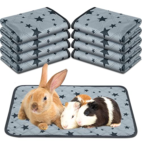 8 Stück Pipi Pads Wiederverwendbar Urin Unterlagen für Meerschweinchen Waschbar Fleece Pipi Matte rutschfest Haustier Unterlagen Saugfähig Käfig Einlage mit Stern Muster (12 x 12 Zoll)