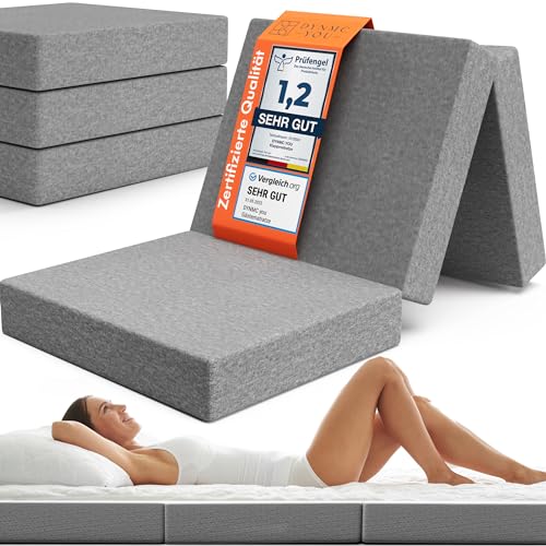 Klappmatratze Faltbar Extra Dick - Gästematratze Klappbar für Bequemen Schlaf - Gästebett Klappbar als Klappbett - Faltmatratze Indoor & Outdoor - Matratze Einfacher Aufbau - Reisematratze Futon