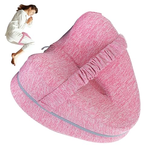 Sporgo Orthopädisches Kissen für Beine: Kniekissen für Seitenschläfer, Abnehmbare Bezüge, Memory Foam Beinkissen Ergonomisches Seitenschläferkissen, Von Entlastung Knie-Schmerzen, Hüft (Rosa)