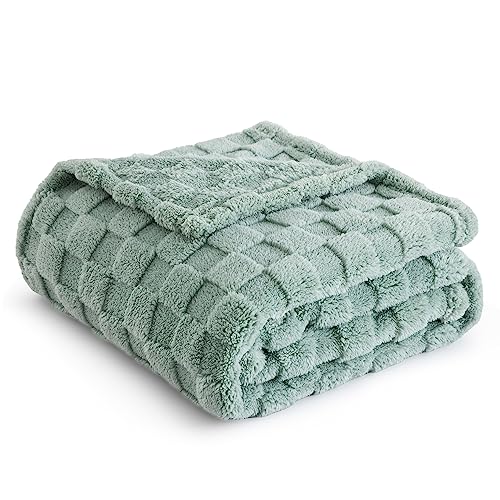 BEDSURE Kuscheldecke Flauschig Decke Fleecedecke – Schachbrettmuster Wohndecke Weiche Warme Gemütlicher Karierte Decken für Sofa Couch Bett, Grün, 150 x 200 cm