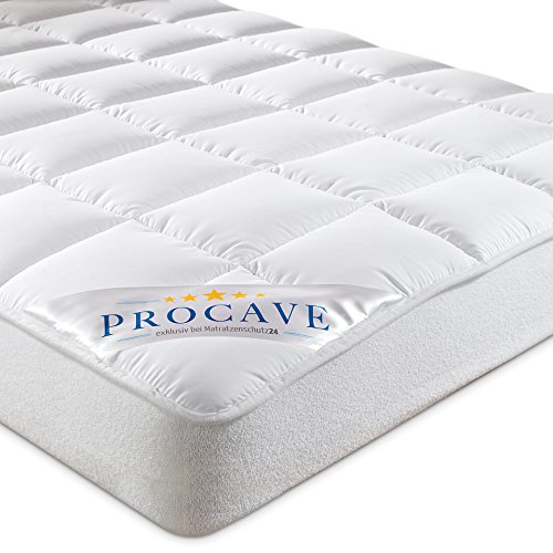 PROCAVE Micro-Comfort Matratzen-Bett-Schoner weiß 90x200 cm mit Spannumrandung | Höhe bis 30cm | Auch für Boxspring-Betten und Wasser-Betten geeignet | Microfaser | 100% Polyester | Matratzen-Auflage