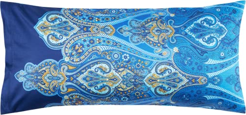 Bassetti RAGUSA Kissenhülle zu Bettwäsche aus 100% Baumwollsatin in der Farbe Blau B1, Maße: 40x80 cm - 9321902