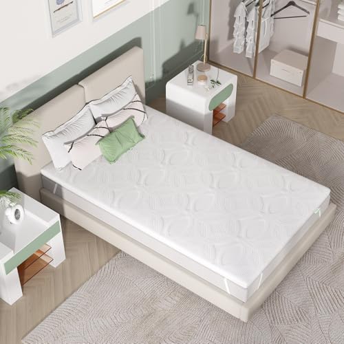 Novilla Matratzen Topper 100x200 7.5 Höhe Gel Topper Memory Foam MatratzenTopper für Boxspringbett Wohnwagen Schlafsofa Matratzenauflage Bezug Waschbar Oeko-TEx