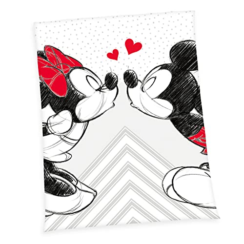 Disney's Mickey & Minnie Microfaserflauschdecke, 150x200 cm, 100% Polyester