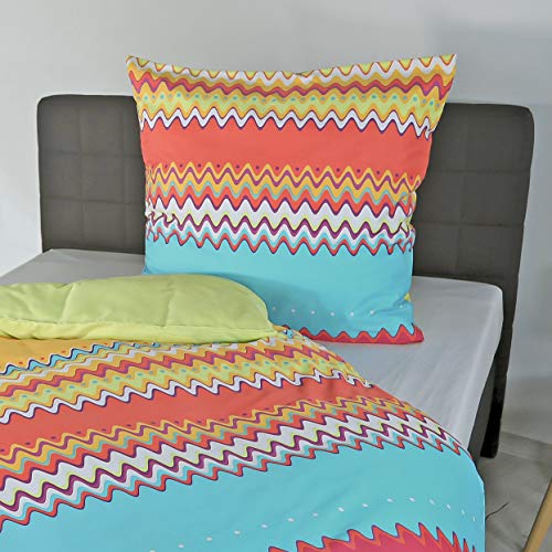 Mako-Satin Bettwäsche, Designed in Germany, mandarine 03, 155x220 cm + 80x80 cm